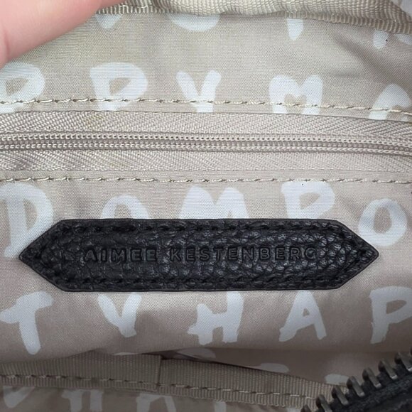 Aimee Kestenberg Connie Convertible Sling Belt Crossbody Bag Black Leather Edgy - Picture 2 of 13